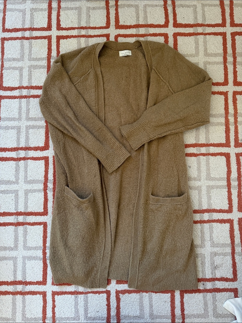 Lucky Brand Long Open-Front Brown Women's Cardigan Sweater